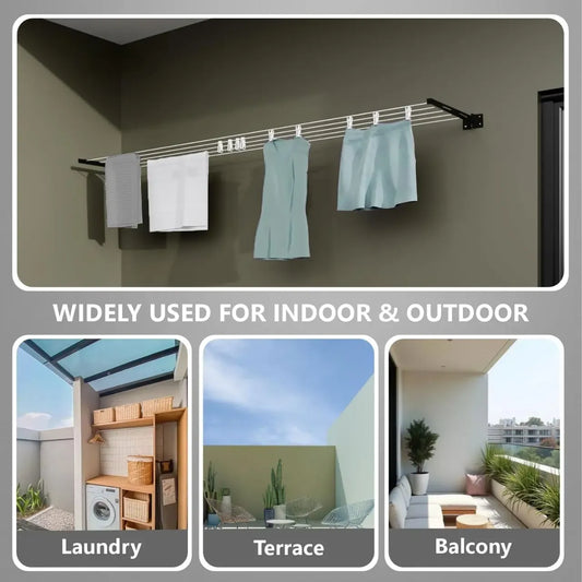 Heavy Duty Wall Mounted Foldable Clothes Drying Stand