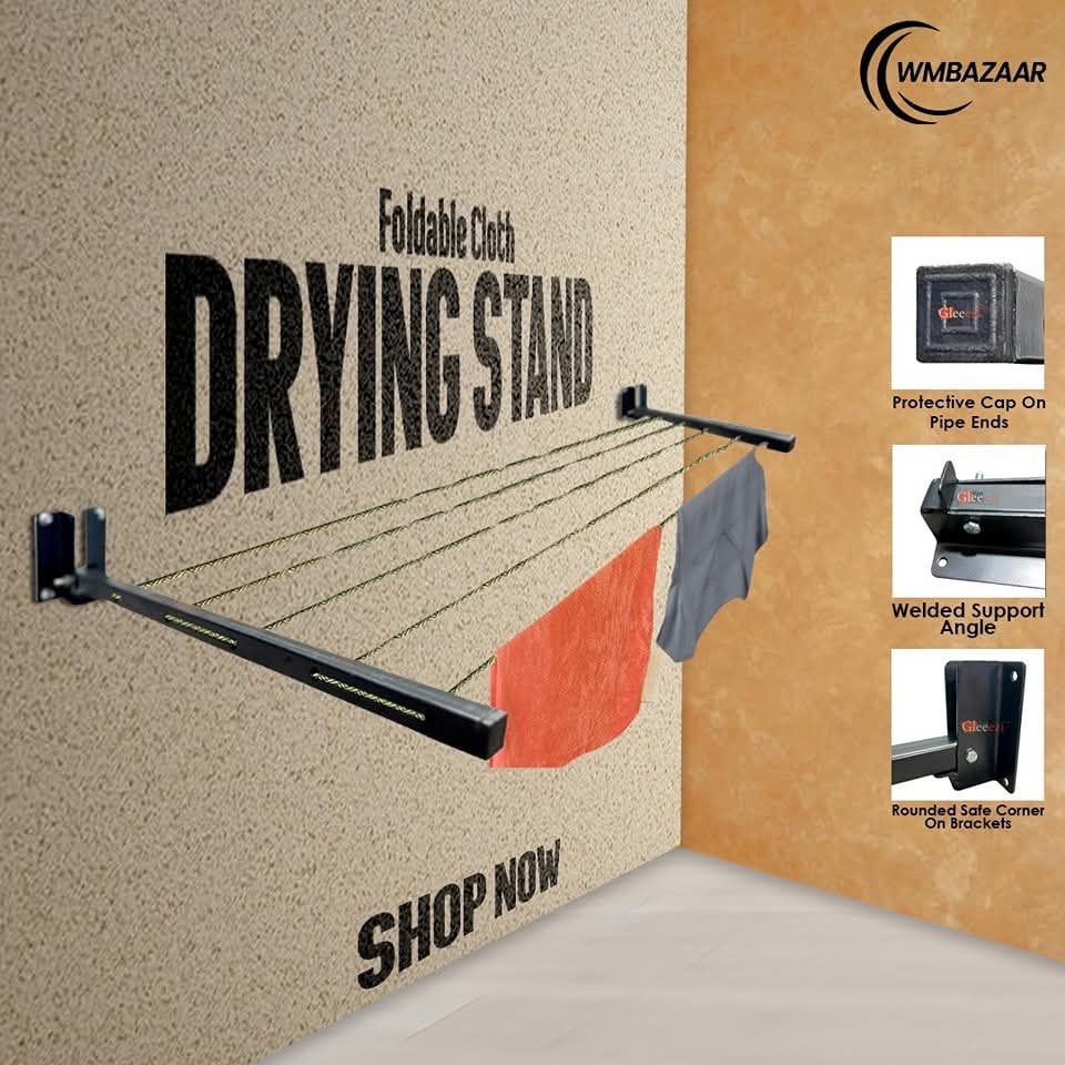 Heavy Duty Wall Mounted Foldable Clothes Drying Stand